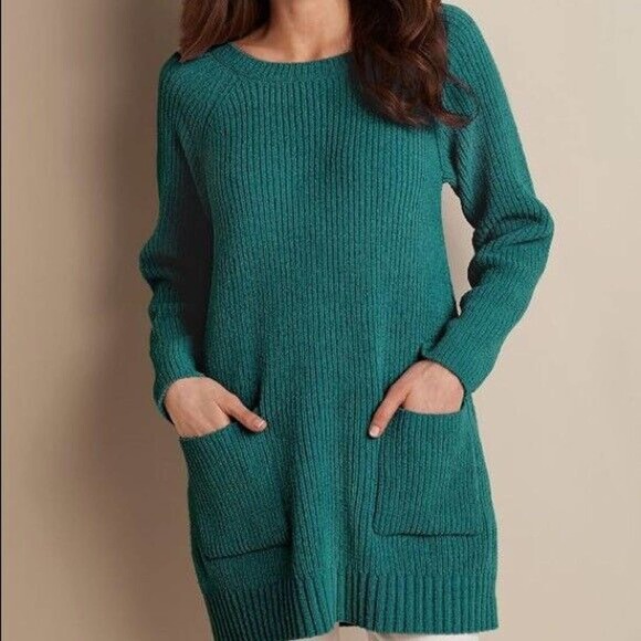 Soft Surroundings Sweaters - NWT Soft Surroundings Cozy Chenille Pullover Ribbed Sweater PM Petite M H14273